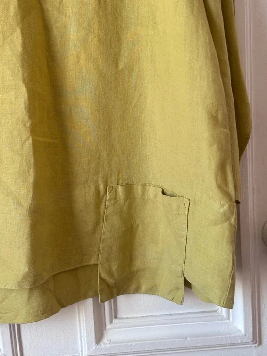 Women’s Click Colour Me Cotton 100% Linen Cowl Neck 3/4 sleeve Tunic Blouse - Picture 2 of 11